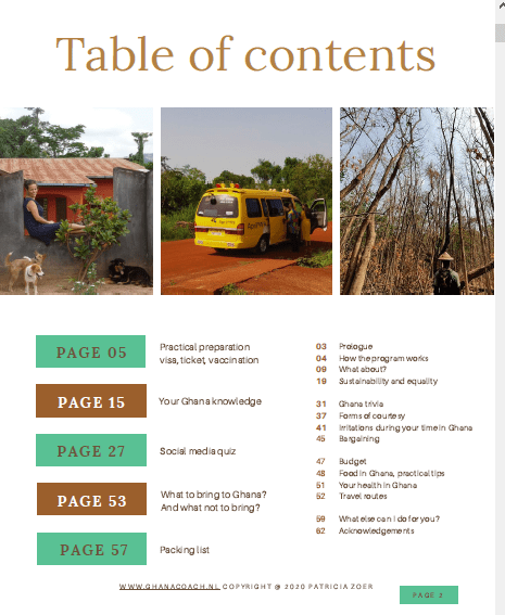 table of contents E book Ghana